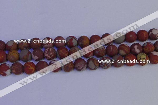 CNJ305 15.5 inches 14mm round matte noreena jasper beads wholesale