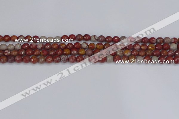 CNJ308 15.5 inches 4mm faceted round noreena jasper beads