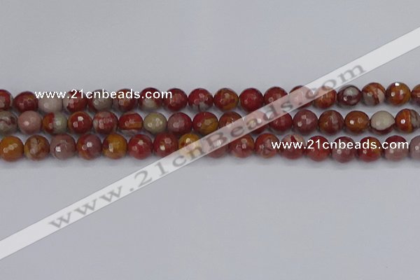 CNJ310 15.5 inches 8mm faceted round noreena jasper beads