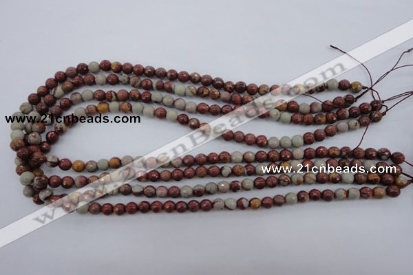 CNJ36 15.5 inches 6mm faceted round noreena jasper beads