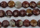 CNJ41 15.5 inches 10mm faceted coin noreena jasper beads