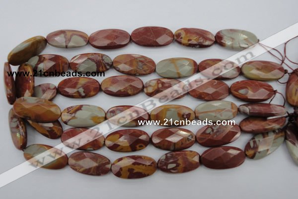 CNJ51 15.5 inches 15*30mm faceted oval noreena jasper beads