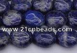 CNL1105 15.5 inches 10mm flat round lapis lazuli gemstone beads