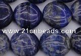 CNL1108 15.5 inches 16mm flat round lapis lazuli gemstone beads