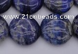 CNL1109 15.5 inches 18mm flat round lapis lazuli gemstone beads