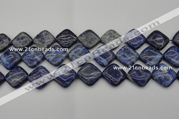 CNL1136 15.5 inches 20*20mm diamond lapis lazuli gemstone beads
