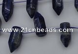CNL1151 15.5 inches 7*17mm faceted cone lapis lazuli gemstone beads
