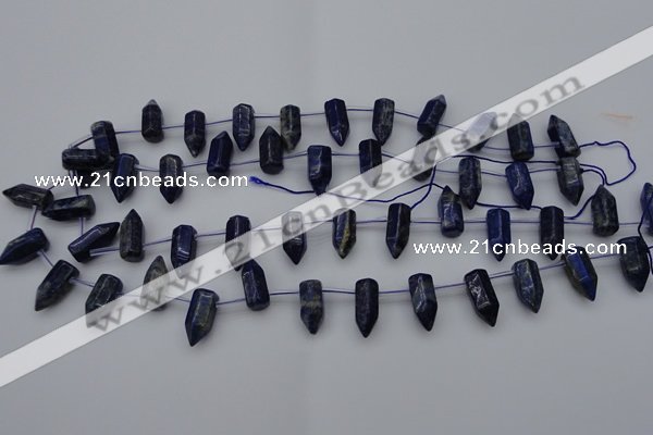 CNL1151 15.5 inches 7*17mm faceted cone lapis lazuli gemstone beads