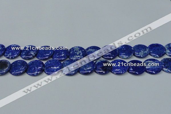 CNL1303 15.5 inches 22mm flat round natural lapis lazuli beads