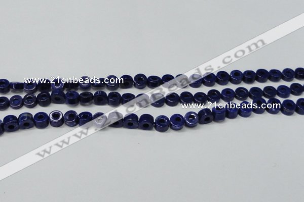 CNL1307 15.5 inches 8mm donut natural lapis lazuli beads