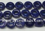 CNL1308 15.5 inches 10mm donut natural lapis lazuli beads