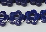 CNL1310 15.5 inches 16mm carved flower natural lapis lazuli beads