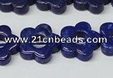 CNL1311 15.5 inches 18mm carved flower natural lapis lazuli beads