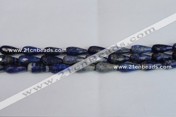 CNL1607 15.5 inches 12*25mm faceted teardrop lapis lazuli beads