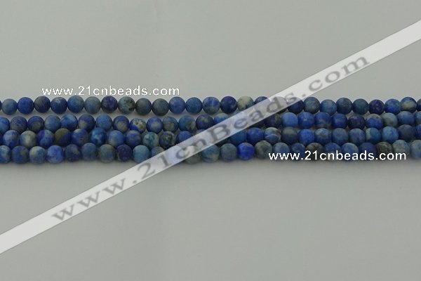 CNL1651 15.5 inches 6mm round matte lapis lazuli beads wholesale