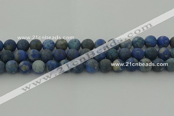 CNL1654 15.5 inches 12mm round matte lapis lazuli beads wholesale