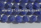 CNL1665 15.5 inches 6mm faceted nuggets matte lapis lazuli beads