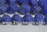 CNL1666 15.5 inches 8mm faceted nuggets matte lapis lazuli beads