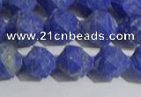 CNL1667 15.5 inches 10mm faceted nuggets matte lapis lazuli beads