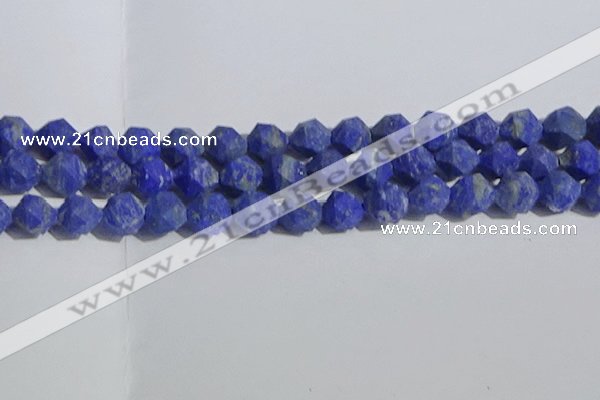 CNL1668 15.5 inches 12mm faceted nuggets matte lapis lazuli beads