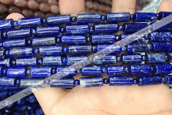 CNL1685 15.5 inches 4mm round & 6*12mm - 6*14mm tube lapis lazuli beads