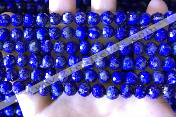 CNL1707 15.5 inches 8mm faceted round lapis lazuli beads