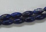 CNL235 15.5 inches 6*12mm rice natural lapis lazuli beads wholesale