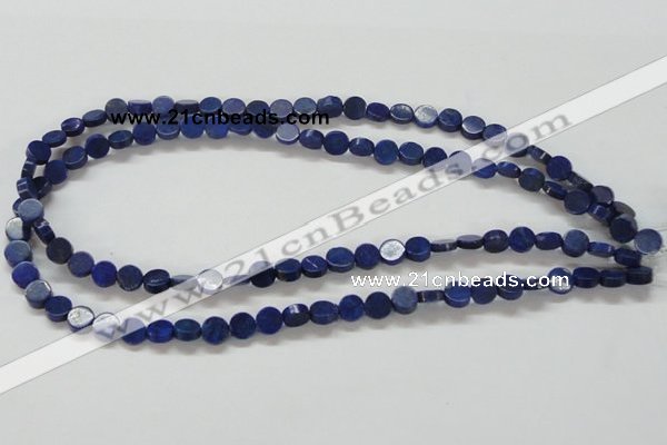 CNL240 15.5 inches 8mm coin natural lapis lazuli beads wholesale