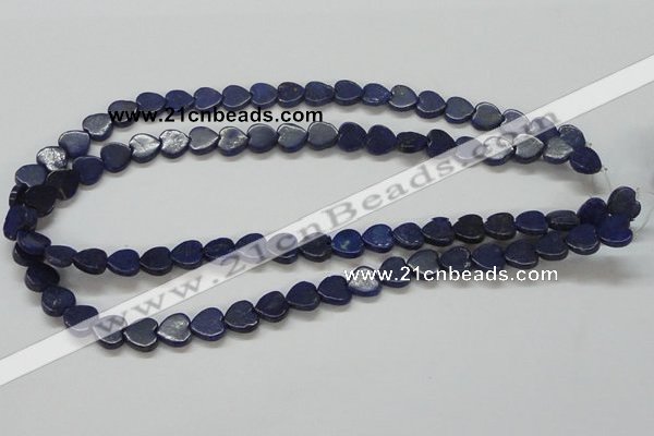 CNL243 15.5 inches 10*10mm heart natural lapis lazuli beads wholesale