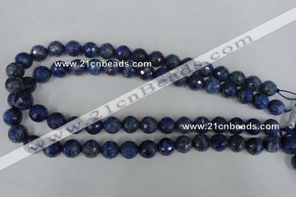 CNL416 15.5 inches 12mm faceted round natural lapis lazuli gemstone beads