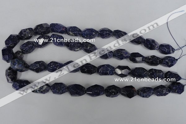 CNL441 15.5 inches 12*20mm faceted nuggets natural lapis lazuli beads