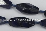 CNL442 15.5 inches 13*30mm faceted nuggets natural lapis lazuli beads