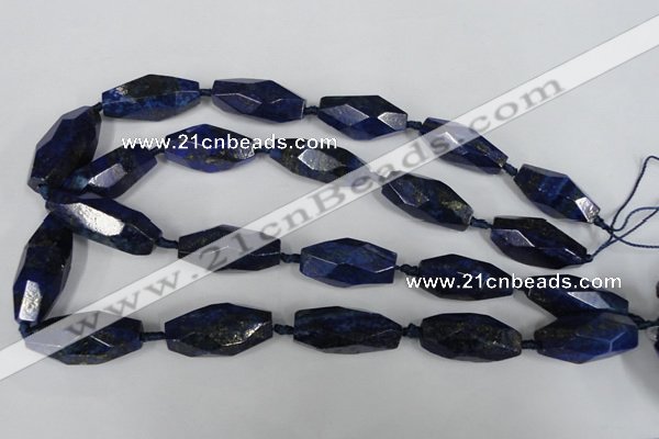 CNL443 15.5 inches 13*30mm faceted nuggets natural lapis lazuli beads