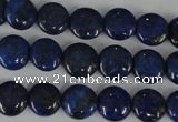 CNL451 15.5 inches 10mm flat round natural lapis lazuli beads