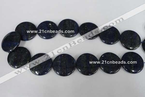 CNL459 15.5 inches 30mm flat round natural lapis lazuli beads