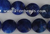 CNL473 15.5 inches 16mm faceted coin natural lapis lazuli beads