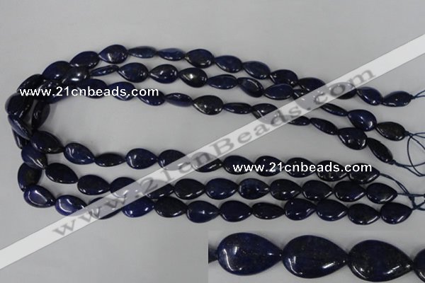 CNL501 15.5 inches 10*14mm flat teardrop natural lapis lazuli beads