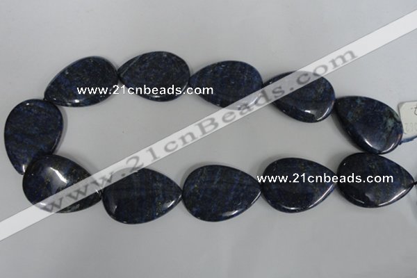 CNL507 15.5 inches 25*35mm flat teardrop natural lapis lazuli beads