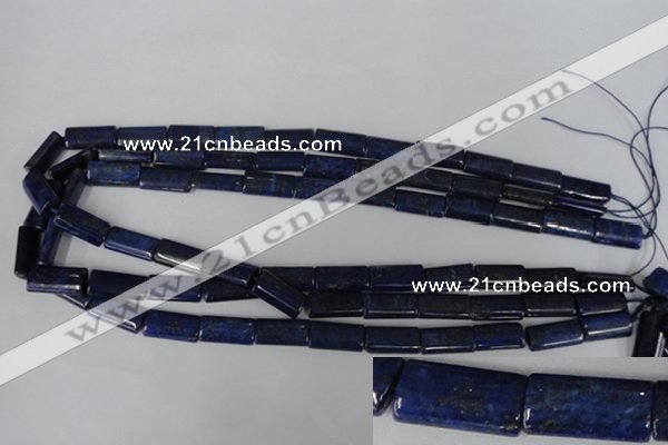 CNL541 15.5 inches 8*16mm flat tube natural lapis lazuli gemstone beads