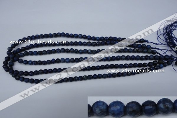 CNL601 15.5 inches 6mm faceted round natural lapis lazuli gemstone beads