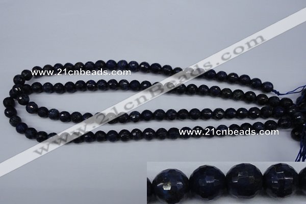 CNL602 15.5 inches 8mm faceted round natural lapis lazuli gemstone beads