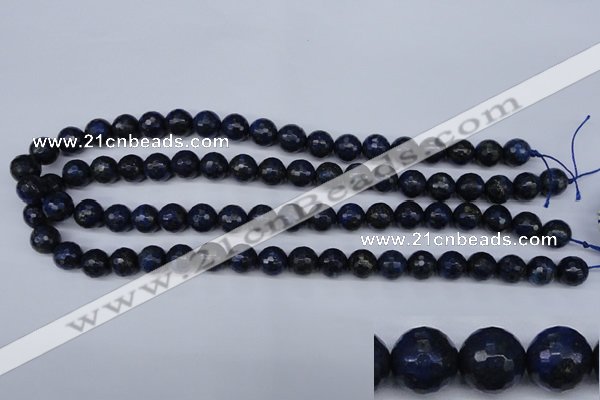 CNL603 15.5 inches 10mm faceted round natural lapis lazuli gemstone beads