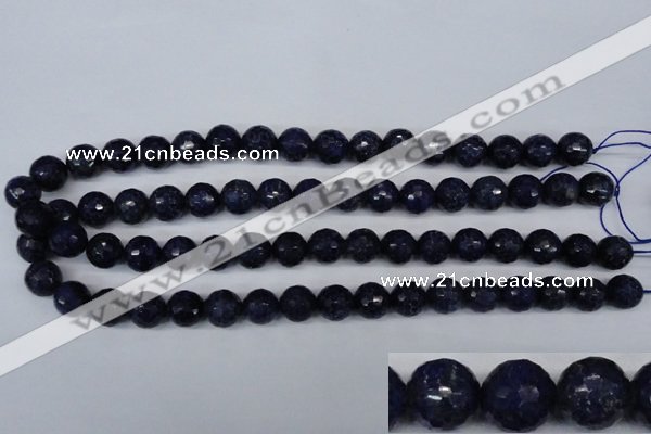 CNL604 15.5 inches 12mm faceted round natural lapis lazuli gemstone beads