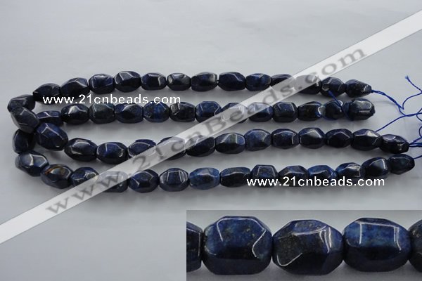 CNL640 15.5 inches 10*15mm faceted nuggets natural lapis lazuli beads