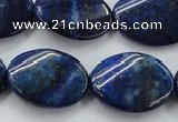 CNL704 15.5 inches 18*25mm twisted oval natural lapis lazuli beads