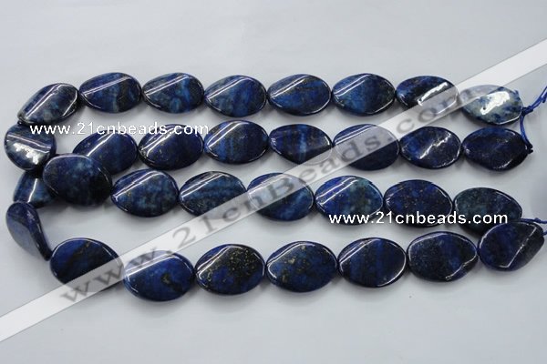 CNL704 15.5 inches 18*25mm twisted oval natural lapis lazuli beads