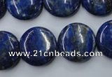 CNL734 15.5 inches 18mm flat round natural lapis lazuli gemstone beads