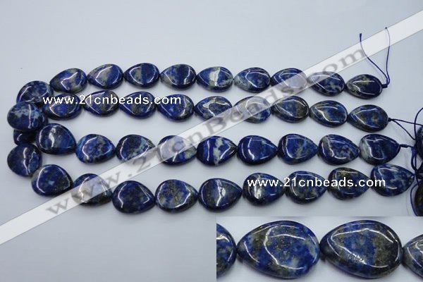 CNL745 15*20mm flat teardrop natural lapis lazuli gemstone beads