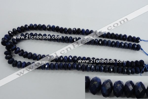 CNL873 15.5 inches 6*10mm faceted rondelle natural lapis lazuli beads