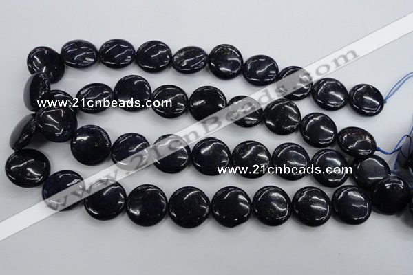 CNL928 15.5 inches 20mm flat round natural lapis lazuli gemstone beads